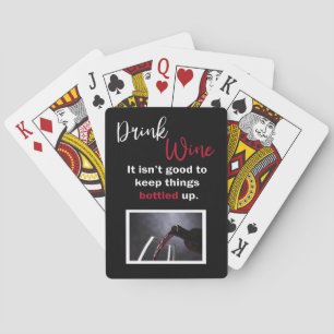 Jeu De Cartes Boire du vin drôle de dicton personnalisé noir