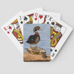 Jeu De Cartes Bois Canard mâle debout sur le glisseur à oreilles