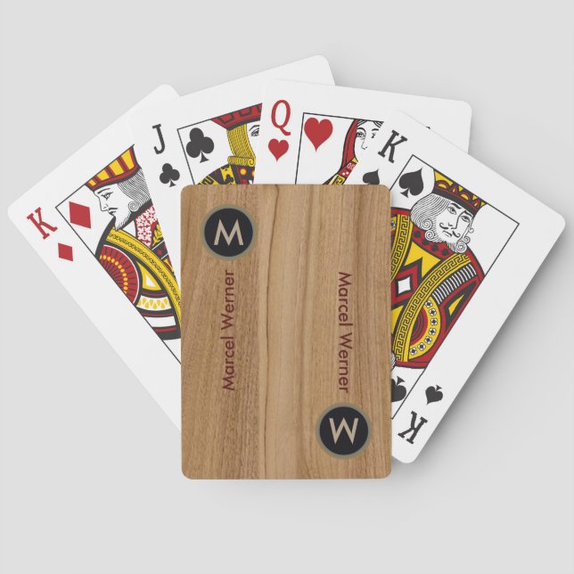 Jeu De Cartes bois rustique (faux bois) (dos)