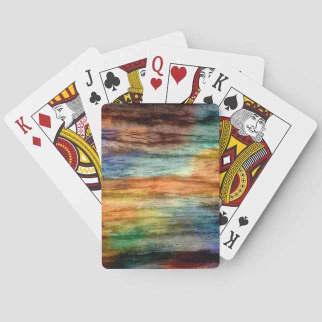 Jeu De Cartes Bois vintage Art Abstrait 8 (dos)