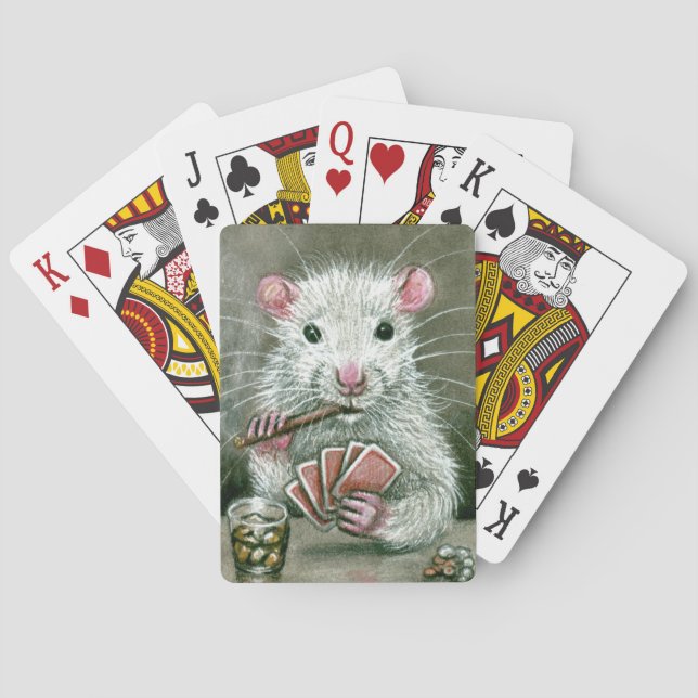 Jeu De Cartes Boisson de cigare de carte de rat (dos)