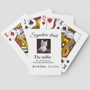 Jeu De Cartes Boisson de signature ajoutez photo de l'animal nom