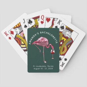 Jeu De Cartes Boisson de vin Flamant rose Bachelorette verte