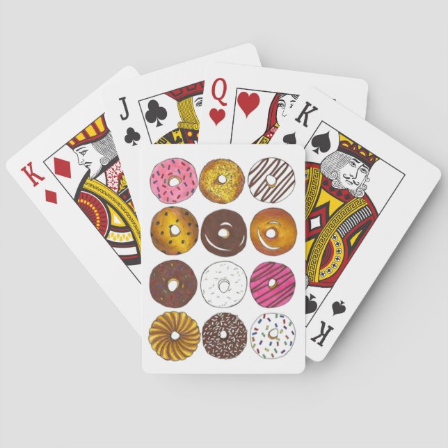 Jeu De Cartes Boîte de beignes douzaines de cartes alimentaires  (dos)