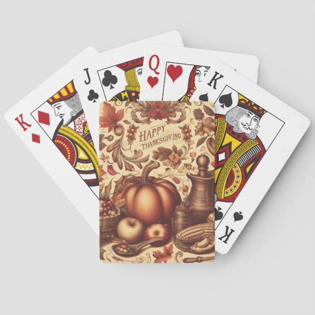 Jeu De Cartes Bon thanksgiving vintage/classique (dos)