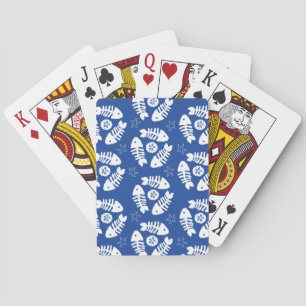 Jeu De Cartes Bones de poisson blanc et dollars de sable bleu