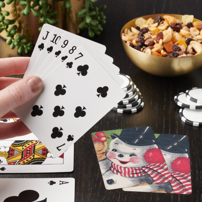 Jeu De Cartes bonhomme de neige de Noël rétro (In Situ)