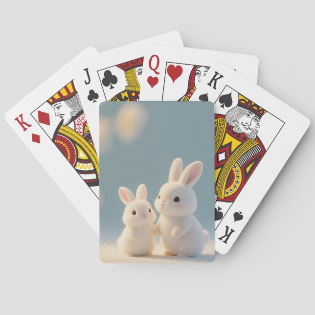 Jeu De Cartes Bonification du lapin dans la neige (dos)