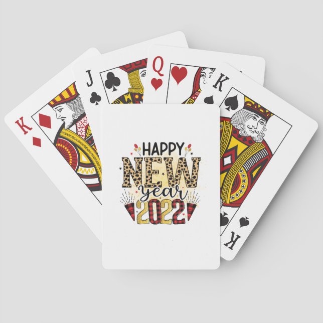 Jeu De Cartes Bonjour 2022 Bonne année 2022 Leopard (dos)