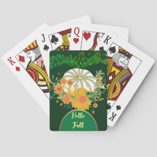 Jeu De Cartes Bonjour Automne Blanc Citrouille Vert Foliage Vibr