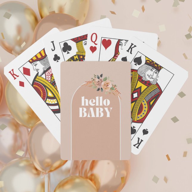 Jeu De Cartes Bonjour bébé, Baby shower moderne Boho (Créateur téléchargé)