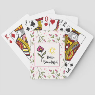 Jeu De Cartes Bonjour Belle Jolie Orange Rose Orange Fleur Sauva