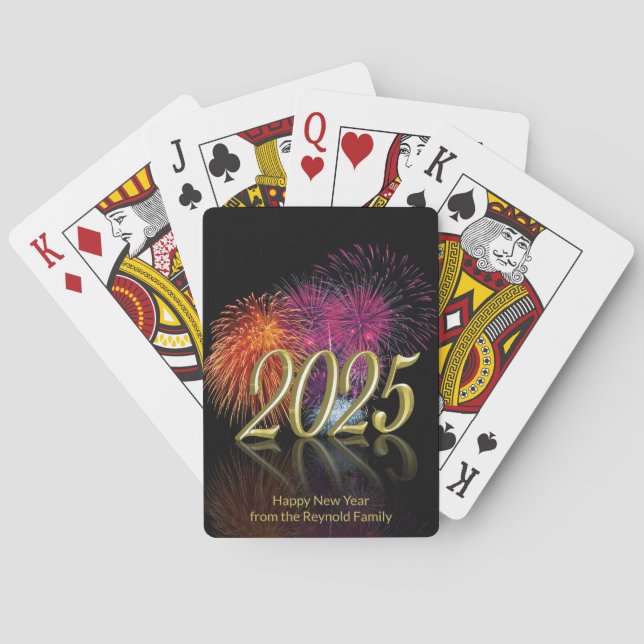 Jeu De Cartes Bonne année Gold 2025 Fireworks (dos)