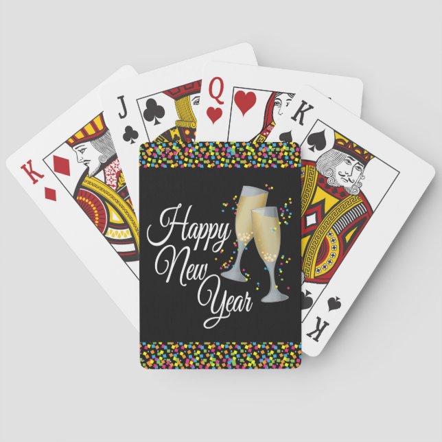 Jeu De Cartes Bonne année Je Champagne Lunettes (dos)