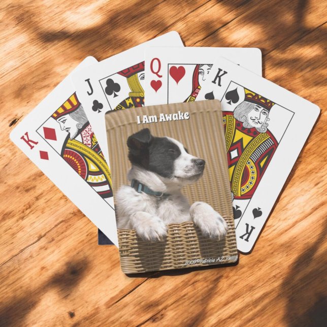 Jeu De Cartes Bordure adorable Collie Heeler Sleepy Puppy (Sleeping puppy playing cards)