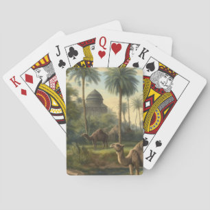 Jeu De Cartes Botanique : dromadaires dans la jungle près d'une 