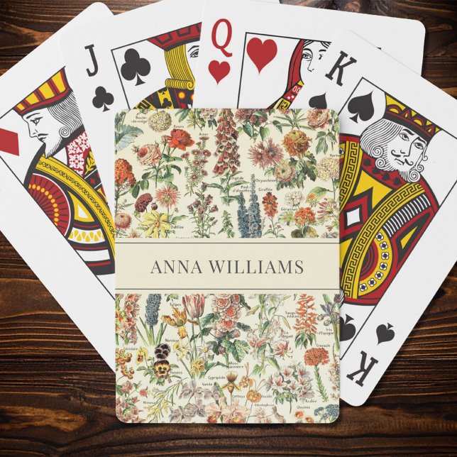 Jeu De Cartes Botanique Vintage Fleur sauvage Floral Personnalis (Créateur téléchargé)