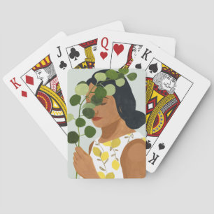 Jeu De Cartes Botany Portrait - Femme avec verdure