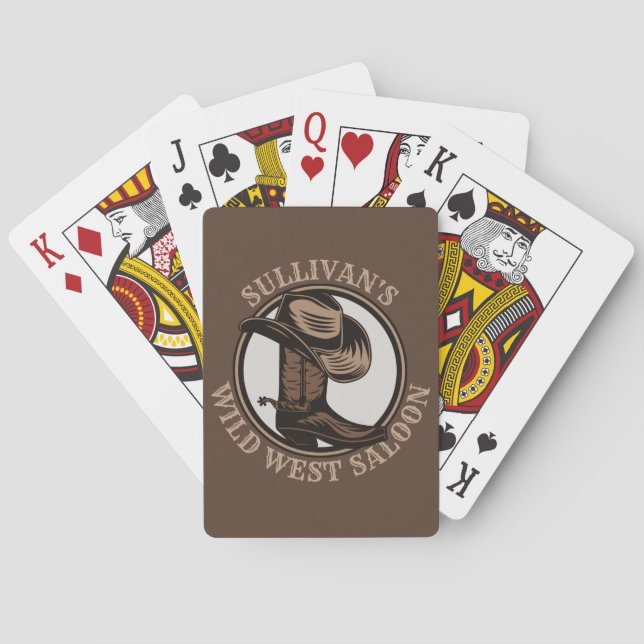 Jeu De Cartes Bottes de cowboy Occidentales Wild West personnali (dos)