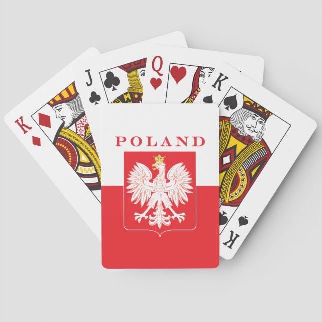 Jeu De Cartes Bouclier de rouge de la Pologne Eagle (dos)