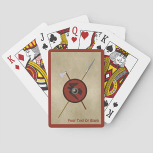 Jeu De Cartes Bouclier Et Armes De Corbeau Viking