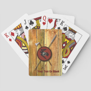 Jeu De Cartes Bouclier Et Armes De Corbeau Viking