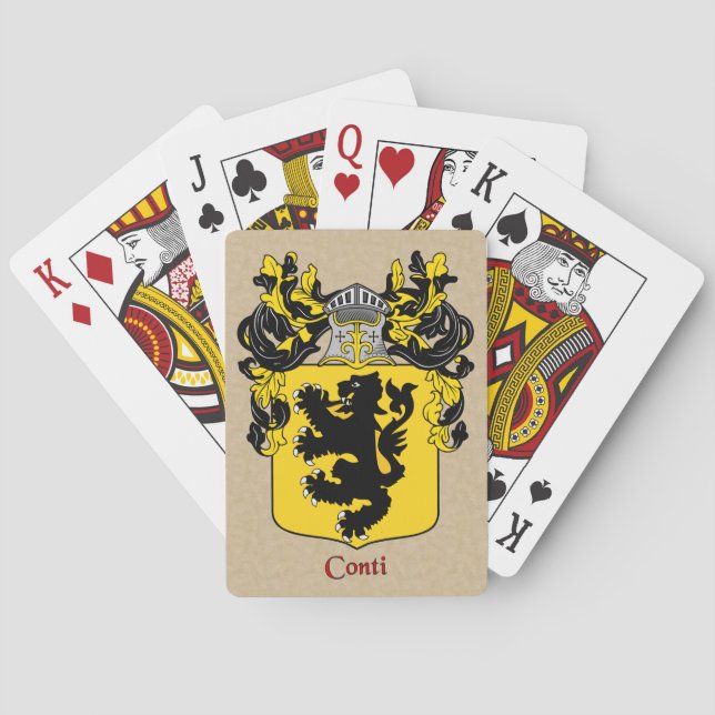 Jeu De Cartes Bouclier héraldique Conti avec manteau (dos)