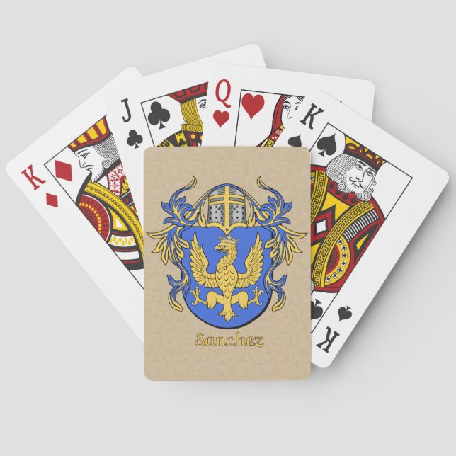 Jeu De Cartes Bouclier héraldique de Sanchez avec manteau (dos)