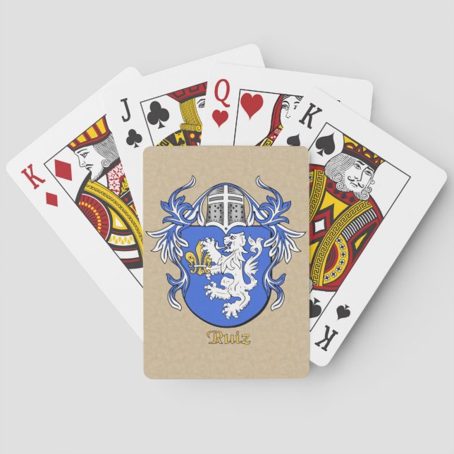 Jeu De Cartes Bouclier héraldique Ruiz avec manteau (dos)