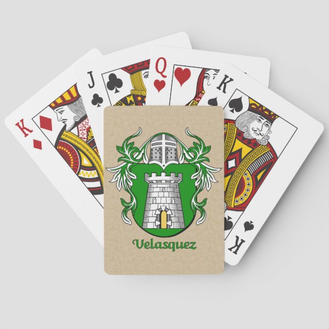 Jeu De Cartes Bouclier héraldique Velasquez avec manteau (dos)