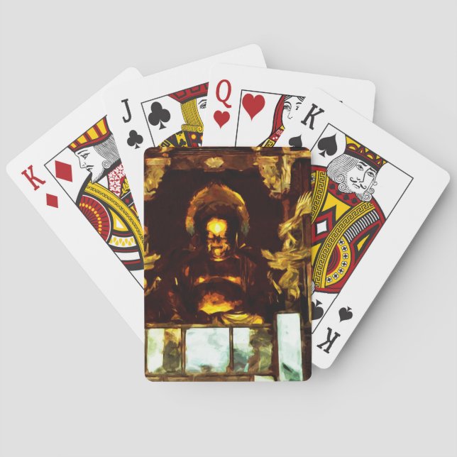Jeu De Cartes Bouddha d'or Kyoto Japon Impressionnisme Abstrait (dos)