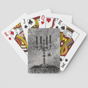 Jeu De Cartes Bougie gothique avec araignée, Halloween
