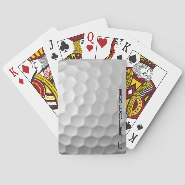 Jeu De Cartes Boule de golf avec texte personnalisé (dos)