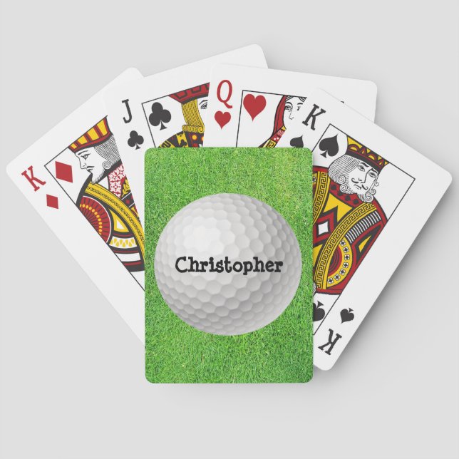 Jeu De Cartes Boule de golf sur les cartes de jeu vertes (dos)