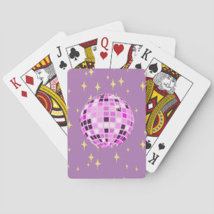 Jeu De Cartes Boule Disco Moderne Rose violet Rétro