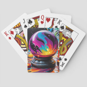 Jeu De Cartes Boule en cristal coloré
