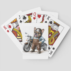 Jeu De Cartes Bouledogue français moto Fête des pères Bouledogue