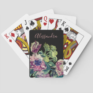 Jeu De Cartes Bouquet chic de fleurs aquarelles personnalisées n