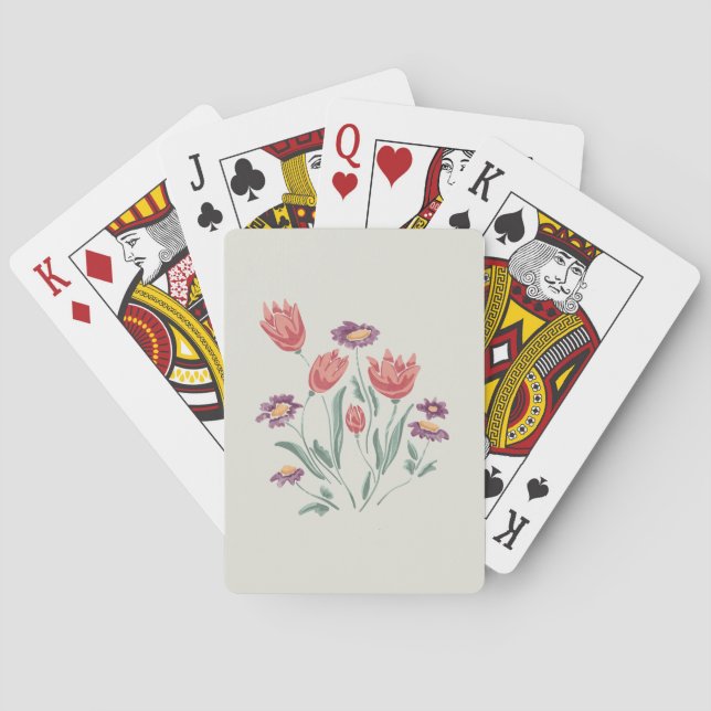 Jeu De Cartes Bouquet de fleurs Délicat arrangements floraux (dos)