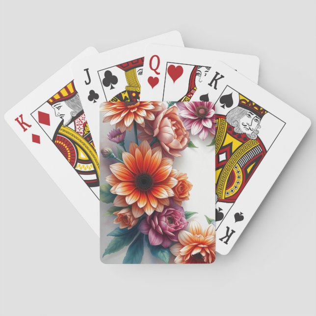 Jeu De Cartes Bouquet de fleurs Elégante aquarelle (dos)
