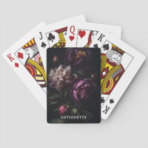 Jeu De Cartes Bouquet de fleurs violettes romantiques foncées