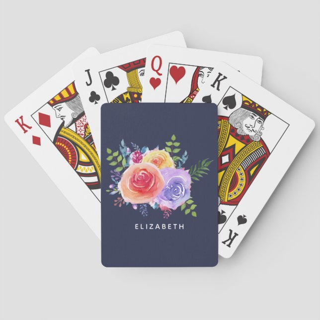 Jeu De Cartes Bouquet Floral Rose (dos)
