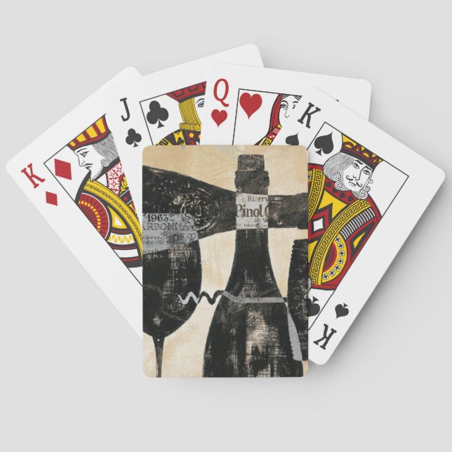 Jeu De Cartes Bouteille de vin et verre (dos)