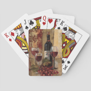 Jeu De Cartes Bouteille de vin et verres de vin