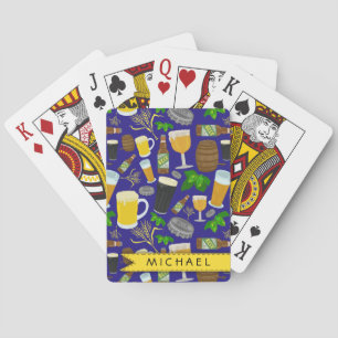 Jeu De Cartes Bouteilles de verre de bière et Motif d'orge