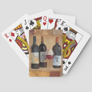 Jeu De Cartes Bouteilles de vin avec le verre