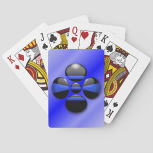 Jeu De Cartes Bouton Shamrock Ligne Bleue Mince