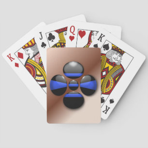 Jeu De Cartes Bouton Shamrock Ligne Bleue Mince