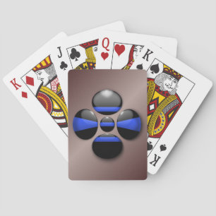Jeu De Cartes Bouton Shamrock Ligne Bleue Mince