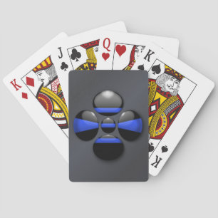 Jeu De Cartes Bouton Shamrock Ligne Bleue Mince